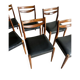 Scandinavian teak and faux leather chairs - set of 6