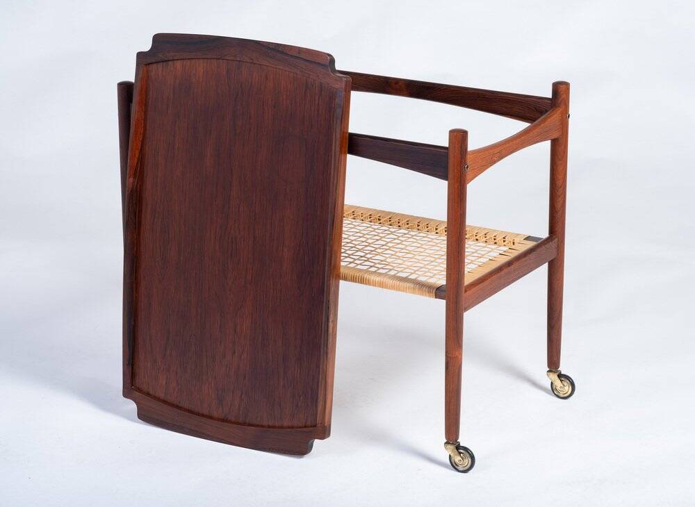 Service Trolley in Rosewood by Poul Hundevad, Denmark, 1960s