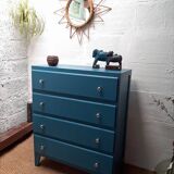 Vintage 30s dresser peacock blue