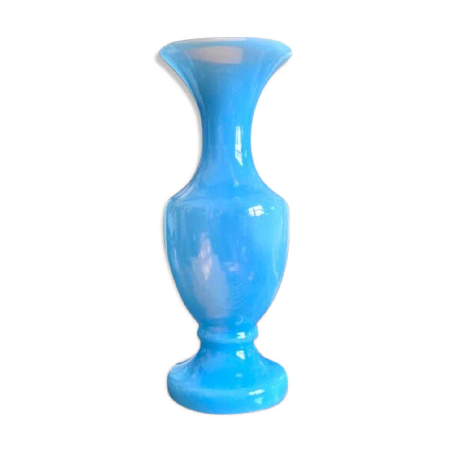Blue opaline vase
