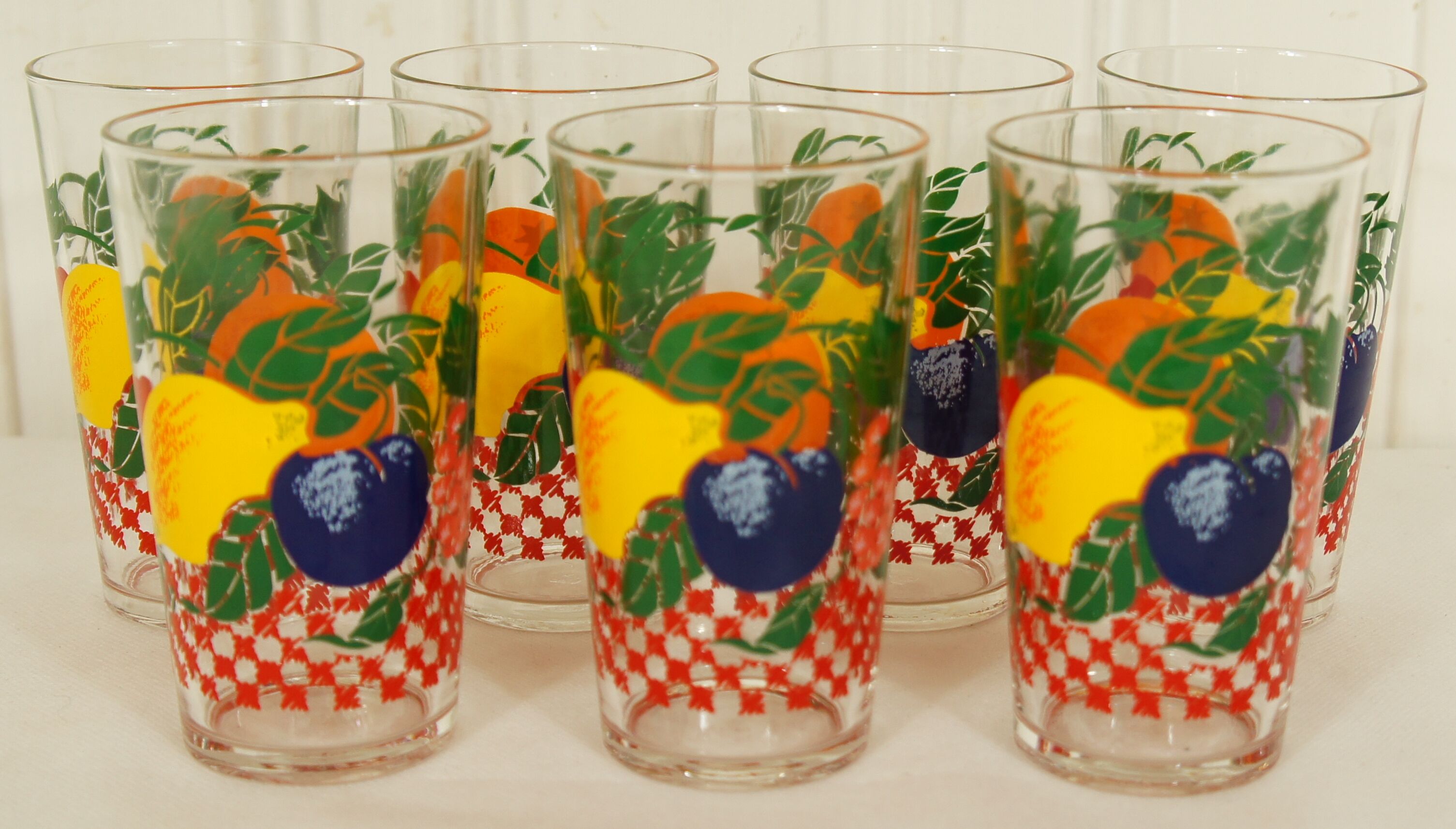 Set of 7 glasses to orangeade VMC Reims 1960