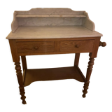 Bathroom cabinet in oak and antique marble