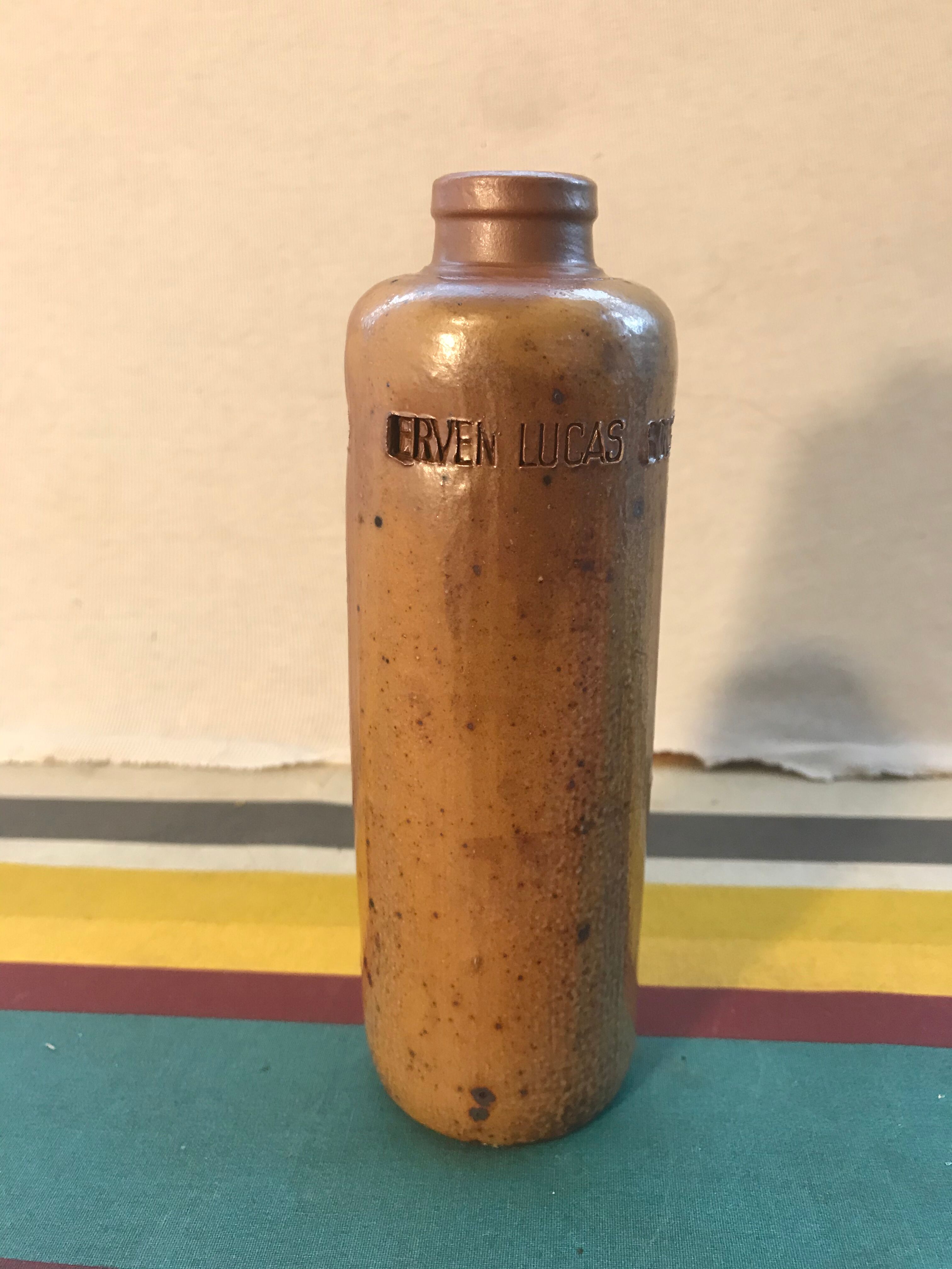 Old Bottle Sandstone Erven Lucas Bols't Lootsje AMSTERDAM 1/4 Vintage Liter