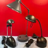 telescopic and articulated desk lamp, design, vintage lot of 3, Massive...