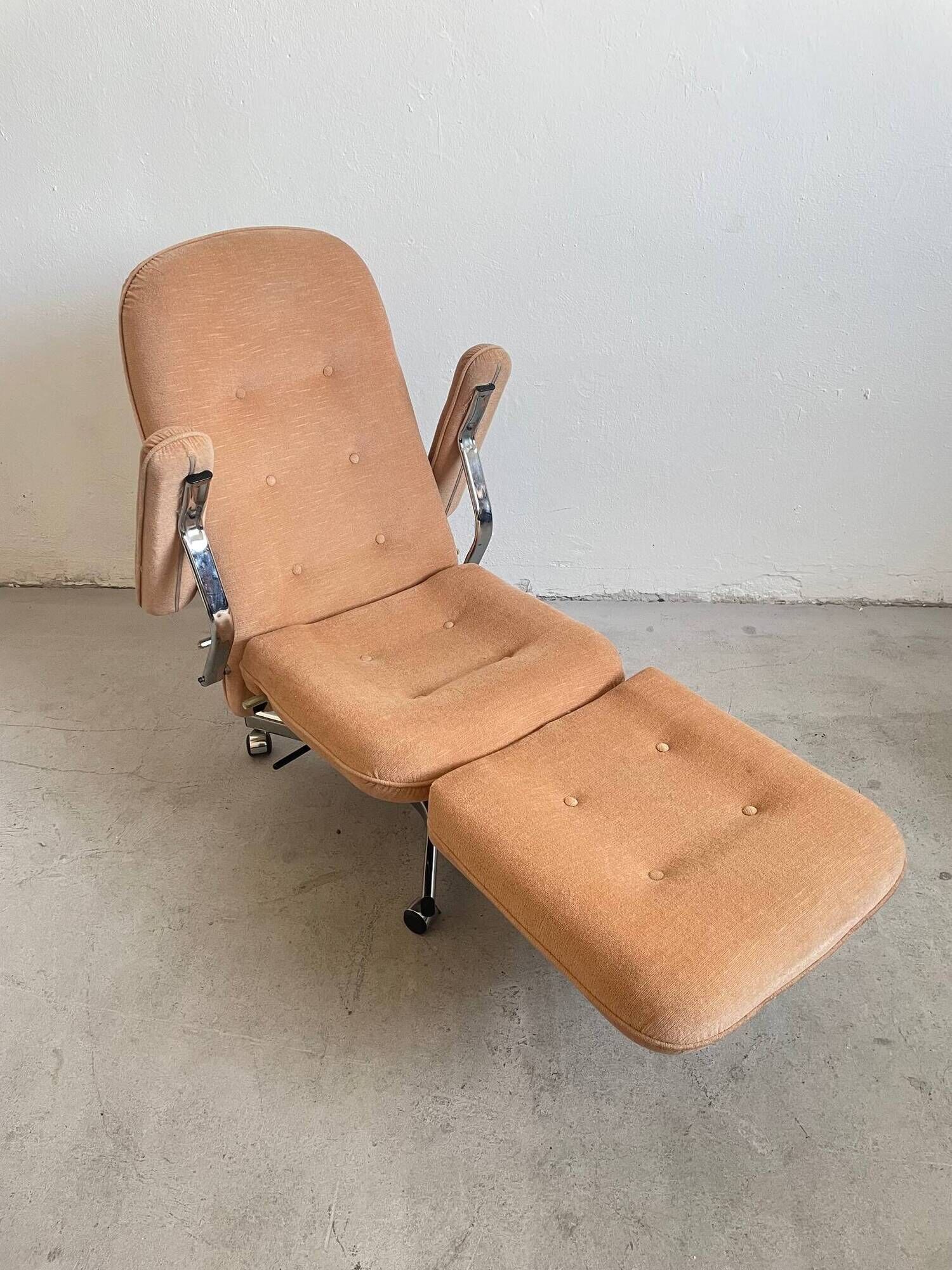 Vintage Everstyl Armchair Convertible, Multi-functional Recliner France 70s