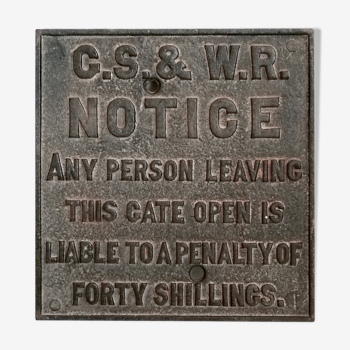 G.S. industrial deco wall plate - W.R. Notice