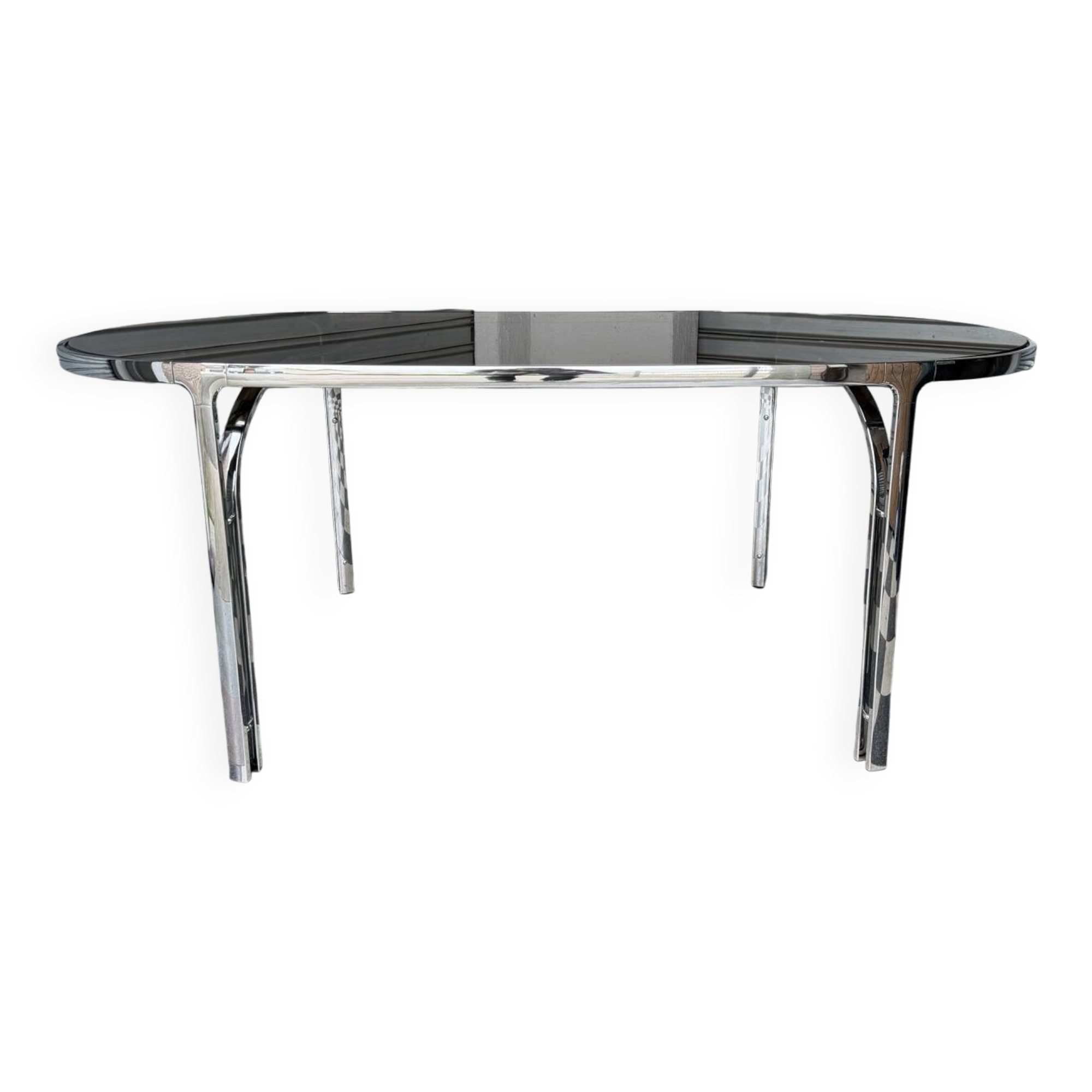 Vintage glass and chrome table