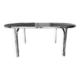 Table en verre et chrome vintage