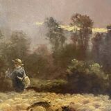 Alexandre Aymar Pezant (1846 – 1916) "The Return of the Herd". Large HST