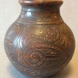Ceramic vase with incised decoration West Africa circa 1935