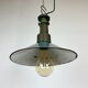 Industrial Green Enamel Factory Pendant Lamp with Cast Aluminium Top, 1960s