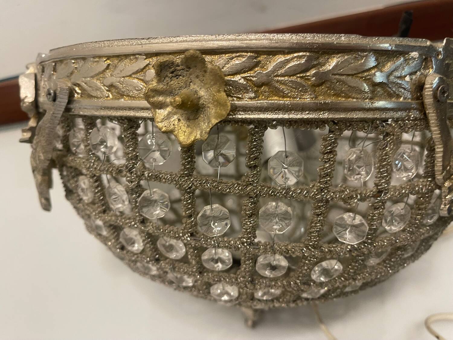 Crystal Beaded Flushmount 1980’s