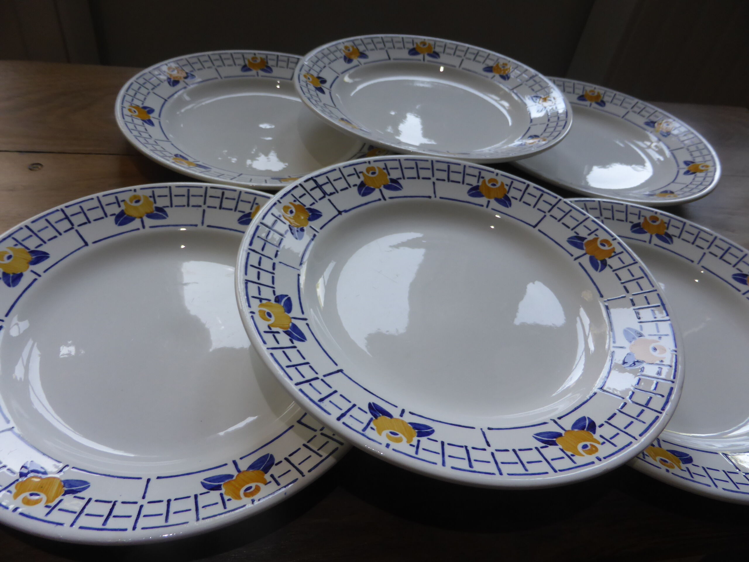 6 flat plates Digoin Sarreguemines model Ribeauville 200887