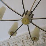 Italian brass and art glass chandelier, 1970s