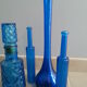 Ensemble blue vintage bouteille vase flacons
