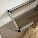 Vintage glass and chrome console coffee table