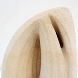 Brutalist carved stone table lamp - Circa 1980