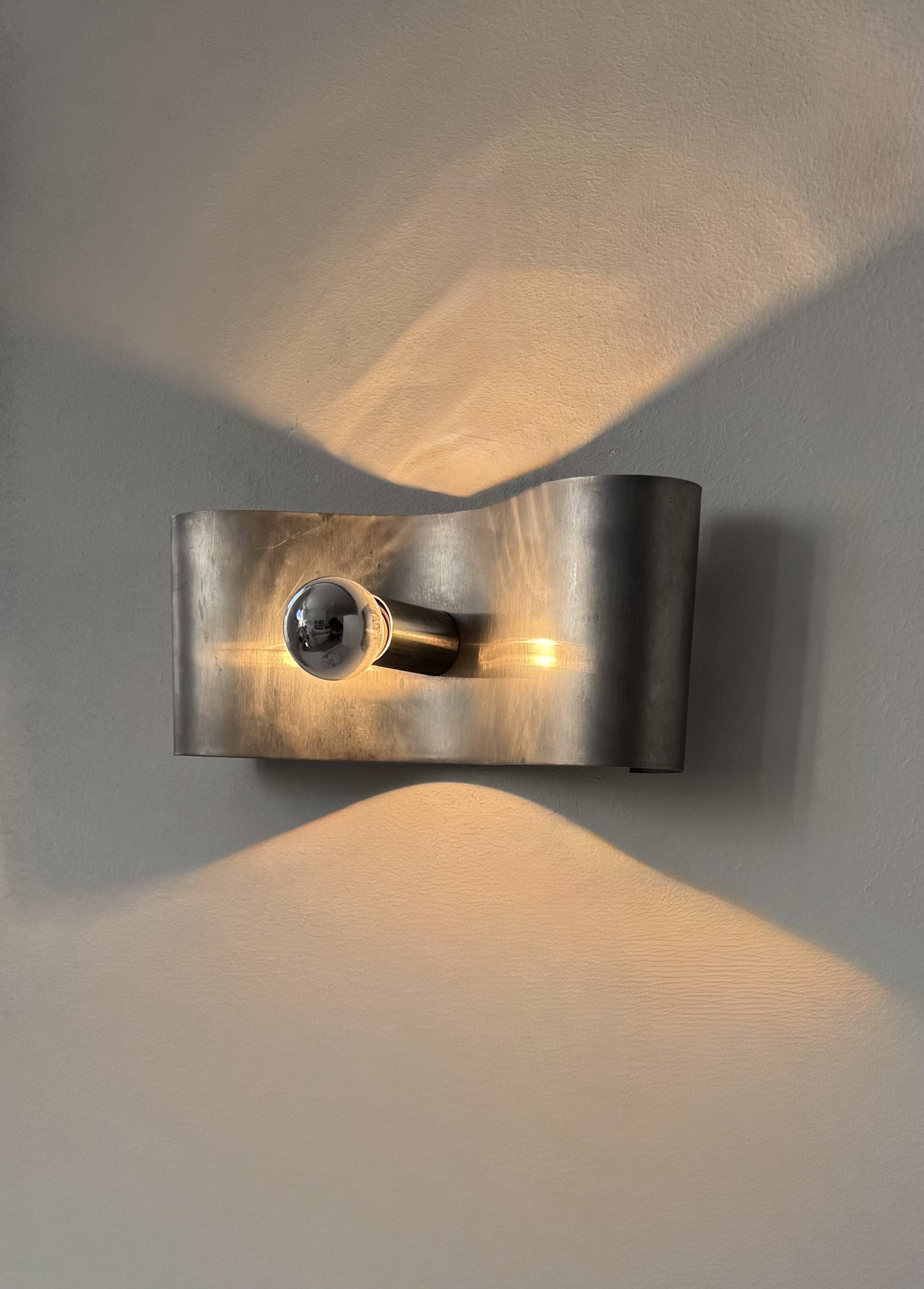 Applique vintage, métal brossé, France, 1970