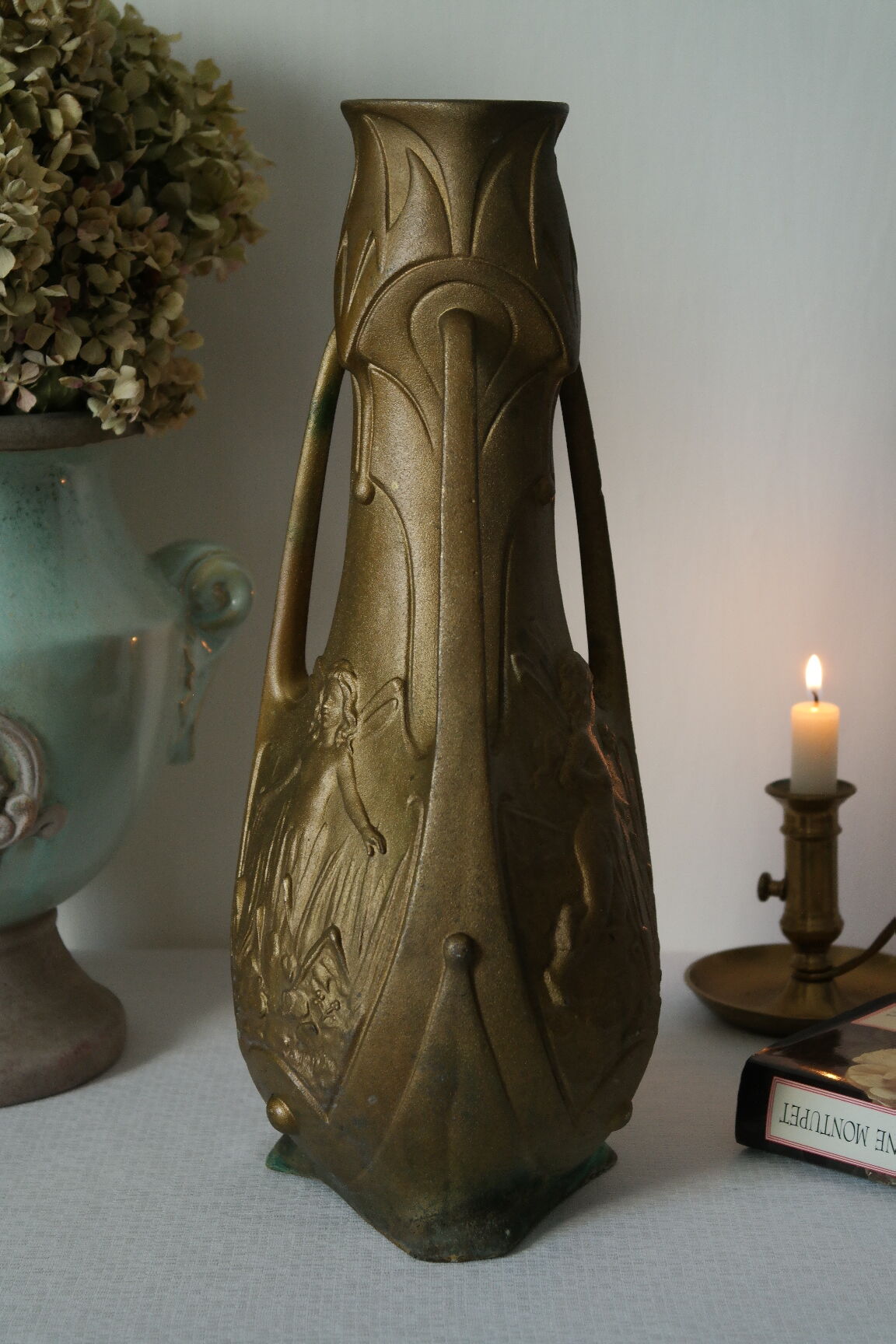 Art Nouveau vase "Nymphes" signed by Jean Garnier
