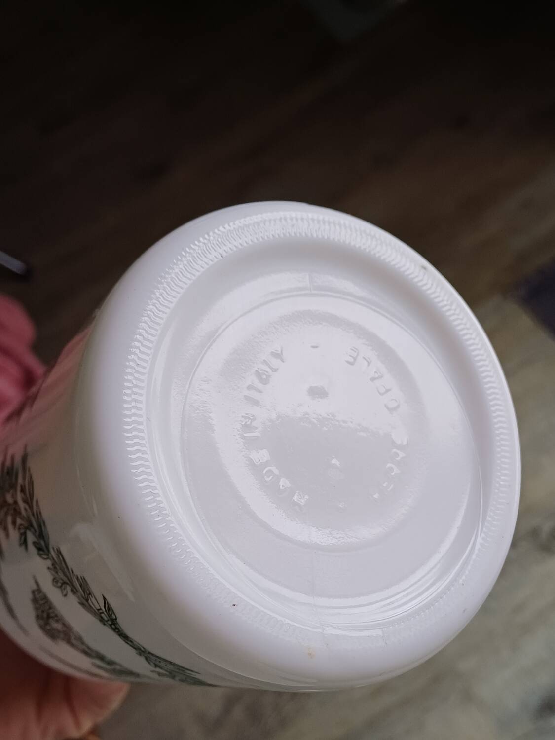 Italian opal glass jar