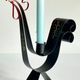 Vintage suede metal rooster-shaped candlestick
