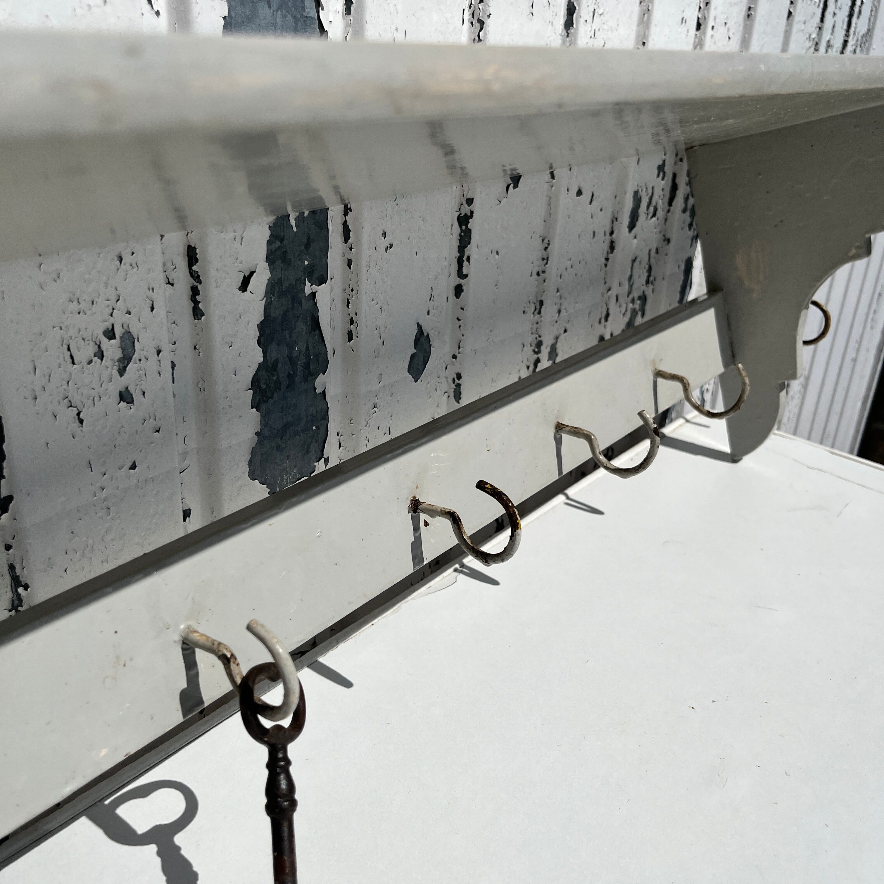 Painted wooden kitchen shelf