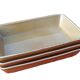 3 rectangular oven dishes BCI (Bretagne Céramique Industrie)