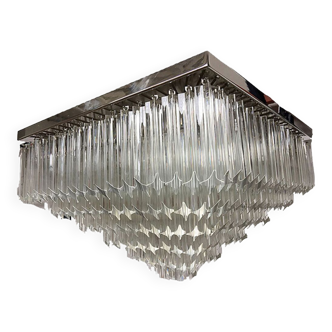 CLEAR « QUADRIEDRO » MURANO GLASS SQUARED FLUSH MOUNT by SimoEng