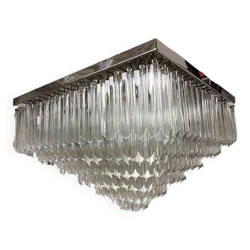 CLEAR « QUADRIEDRO » MURANO GLASS SQUARED FLUSH MOUNT by SimoEng