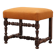Louis XIII walnut stool with carved turned stretchers and upholstered seat