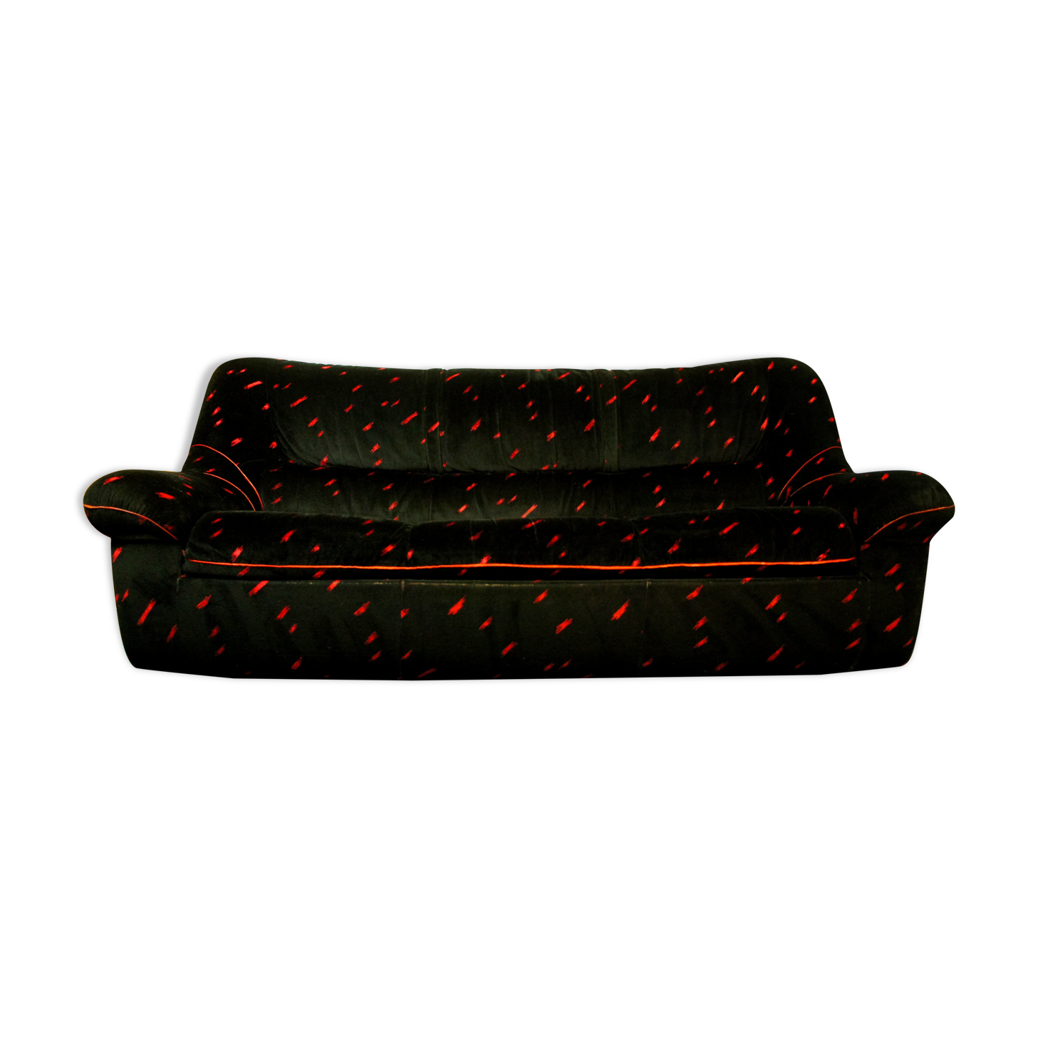 Convertible sofa in black velvet, 80s