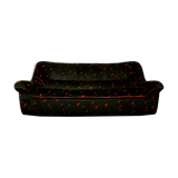 Convertible sofa in black velvet, 80s