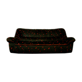 Convertible sofa in black velvet, 80s
