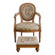 Armchair and footrest set in Louis XVI style