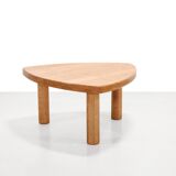 Table d'appoint triangulaire vintage en chêne
