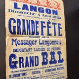 Affiche "Grande Fête" Langon 1935