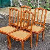 4 Louis XV caned dining chairs from the 20th century.