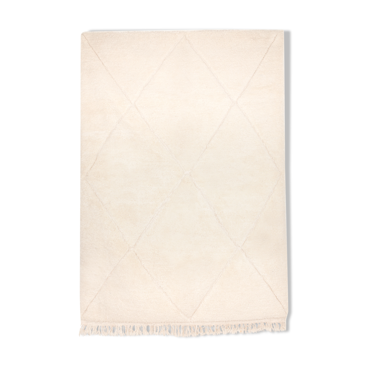 Berbere carpet beni ouarain ecru 246 x 173 cm