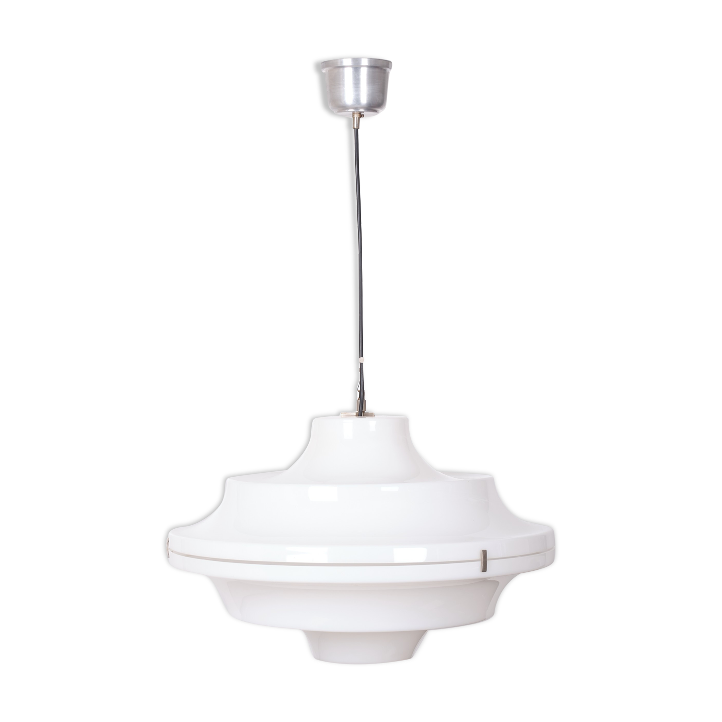 White Acrylic Ceiling Lamp Yki Nummi Style 1970s Italy