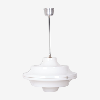 White Acrylic Ceiling Lamp Yki Nummi Style 1970s Italy