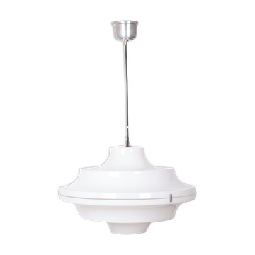 White Acrylic Ceiling Lamp Yki Nummi Style 1970s Italy