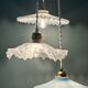 Vintage glass and opaline triple suspension lampshade