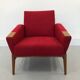 DANISH DESIGN ARMCHAIR IN WOOL & TEAK WOOD, 1970S