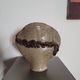 Old large brutalist stoneware ceramic vase odile pichon 60s