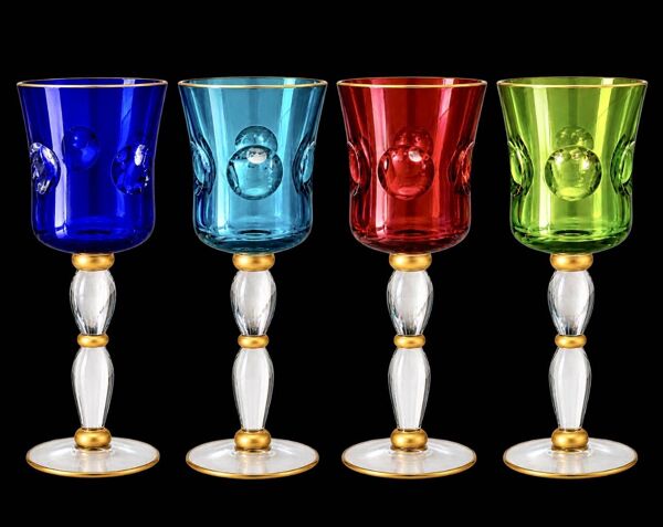 Magnifique service de 48 verres en cristal Saint Louis, Collection Bubbles