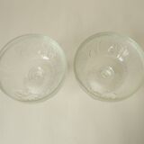 Vintage footed dessert bowls in molded glass - fruit motifs