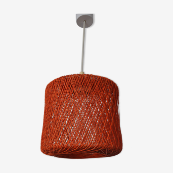 Hanging lamp in braided orange threads 50
