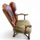 Rare leather and oak wing chair designed by Theo Ruth for Artifort / f 297 from 1949