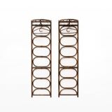 Set of two vintage coat racks in bamboo and rattan