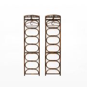 Set of two vintage coat racks in bamboo and rattan